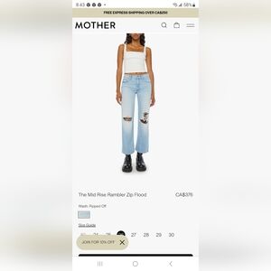 MOTHER jeans size 26